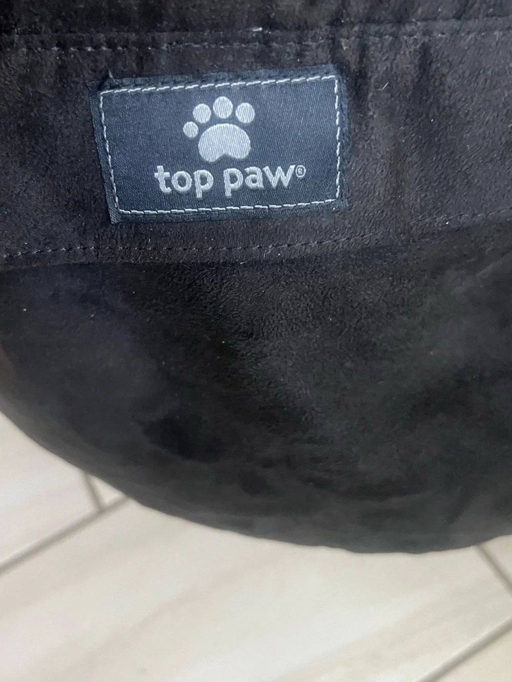 Top Paw Black Suede Shoulder Tote Bag